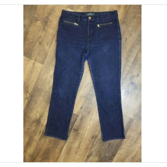 RALPH LAUREN JEANS CO DARK DENIM STRAIGHT LEG JEAN